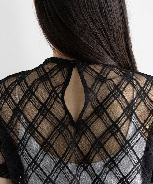 RAGEBLUE(レイジブルー)の「バイアスチェック/ハイネックシアートップス(Tシャツ/カットソー・レディース・ホワイト/ブラック・FREE)」の22枚目の写真