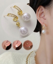 ピアス パール 揺れる 大ぶりピアス