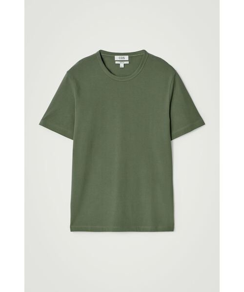 COS（コス）の「レギュラーフィット ブラッシュドコットンTシャツ（Tシャツ/カットソー・メンズ・カーキ・XL/L/M/S）」の5枚目の写真