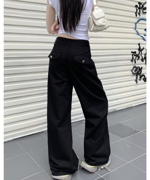 LADY LIKE(レディライク)の「センターステッチワイドチノパンツ(チノパンツ・レディース・モカ/ブラック/ライトベージュ・M)」の7枚目の写真