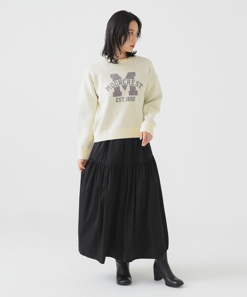 B:MING by BEAMS（ビーミングバイビームス）の「ロゴ ジャカード ニット (手洗い可)（ニット/セーター・レディース・ホワイト系その他5/ライトグレー/ネイビー・ONE SIZE）」の13枚目の写真