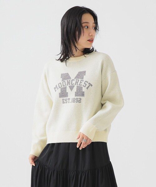 B:MING by BEAMS（ビーミングバイビームス）の「ロゴ ジャカード ニット (手洗い可)（ニット/セーター・レディース・ホワイト系その他5/ライトグレー/ネイビー・ONE SIZE）」の15枚目の写真