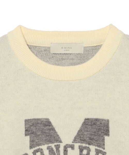 B:MING by BEAMS（ビーミングバイビームス）の「ロゴ ジャカード ニット (手洗い可)（ニット/セーター・レディース・ホワイト系その他5/ライトグレー/ネイビー・ONE SIZE）」の17枚目の写真