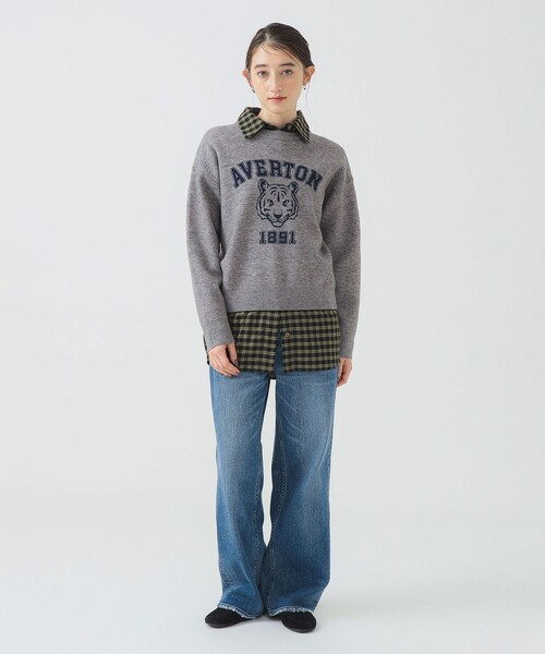 B:MING by BEAMS（ビーミングバイビームス）の「ロゴ ジャカード ニット (手洗い可)（ニット/セーター・レディース・ホワイト系その他5/ライトグレー/ネイビー・ONE SIZE）」の21枚目の写真