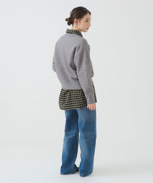 B:MING by BEAMS（ビーミングバイビームス）の「ロゴ ジャカード ニット (手洗い可)（ニット/セーター・レディース・ホワイト系その他5/ライトグレー/ネイビー・ONE SIZE）」の22枚目の写真