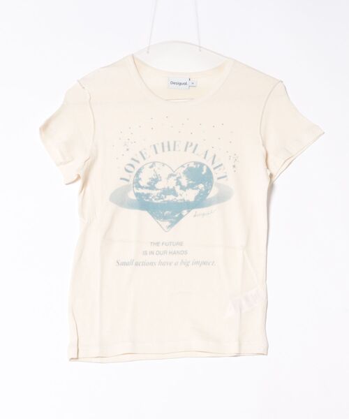 Desigual(デシグアル)の「Love the planet Tシャツ(Tシャツ/カットソー・レディース・ホワイト・XS/XL/L/M/S)」の5枚目の写真