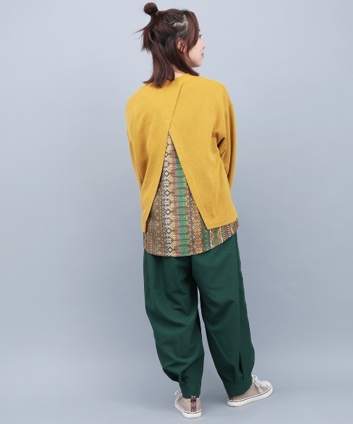 チチカカ（チチカカ）の「バックファブリックプリントプルオーバー（Tシャツ/カットソー・レディース・マスタード/アイボリー/ブラック・FREE）」の8枚目の写真