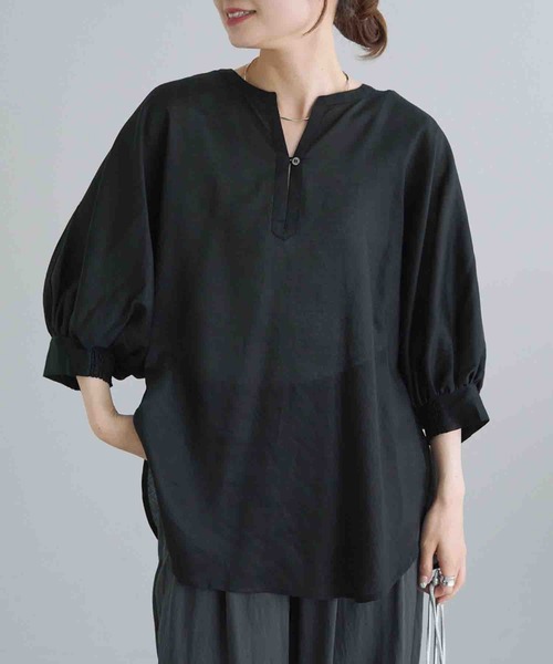 ブラウス シャツ バックラッフルスキッパーシアーブラウス レディース バックラッフルスキッパーシアーブラウス（シャツ/ブラウス