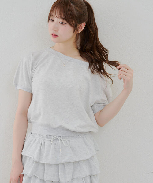 continuer de NICE CLAUP(コンティニューデナイスクラップ)の「バックリボンオフショルプルオーバー(Tシャツ/カットソー・レディース・オートミール/オフホワイト/ブラック・FREE)」の13枚目の写真