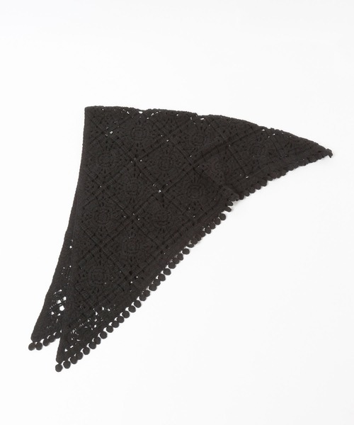 niko and...（ニコアンド）の「オリジナルクロシェ風マルチスカーフ（バンダナ/スカーフ・レディース・オフホワイト/オレンジ/ブラック・0）」の2枚目の写真