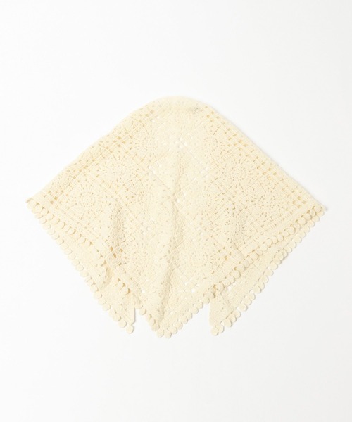 niko and...（ニコアンド）の「オリジナルクロシェ風マルチスカーフ（バンダナ/スカーフ・レディース・オフホワイト/オレンジ/ブラック・0）」の10枚目の写真