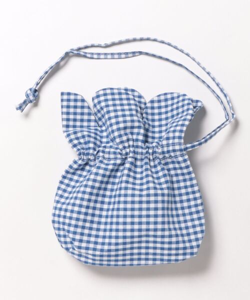 Mayree（メイリー）の「【urge select】ギンガムチェック フラワーモチーフ ショルダーバッグ(バッチ付き)（ショルダーバッグ・レディース・ブルー/レッド・FREE）」の4枚目の写真