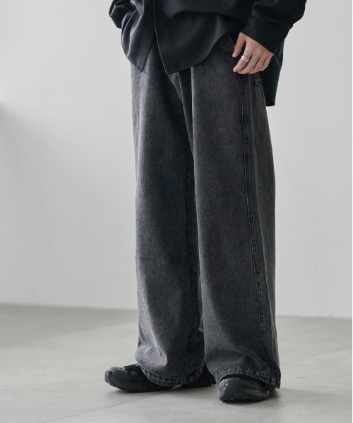 WEGO（ウィゴー）の「WEGO/ローライズバギーフレアデニムパンツ（デニムパンツ・メンズ・スカイブルー/ブラック系3/コバルトブルー・SMALL/MEDIUM/LARGE）」の7枚目の写真