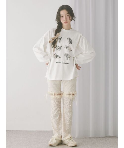 merry jenny（メリージェニー）の「stuffed animalロンT（Tシャツ/カットソー・レディース・オフホワイト/グレー/ブルー・FREE）」の8枚目の写真