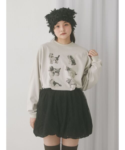 merry jenny（メリージェニー）の「stuffed animalロンT（Tシャツ/カットソー・レディース・オフホワイト/グレー/ブルー・FREE）」の9枚目の写真