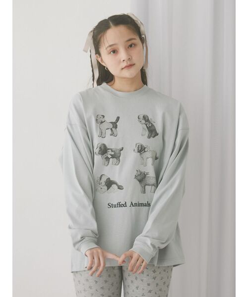 merry jenny（メリージェニー）の「stuffed animalロンT（Tシャツ/カットソー・レディース・オフホワイト/グレー/ブルー・FREE）」の15枚目の写真