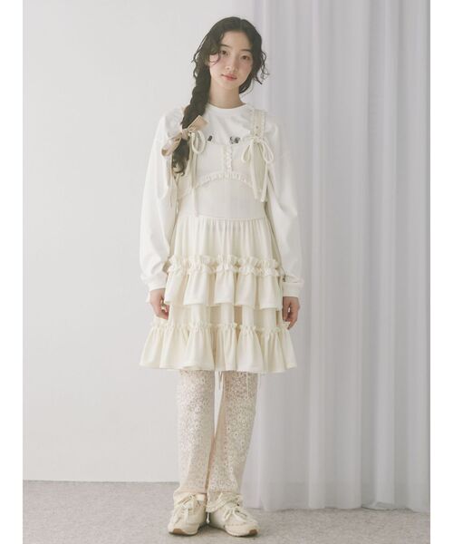 「merry jenny」 長袖カットソー FREE ホワイト レディース stuffed animalロンT（Tシャツ/カットソー）｜merry jenny