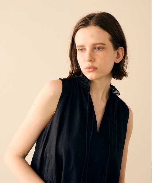 Marilyn Moon（マリリンムーン）の「sheer starched cotton gather dress（ワンピース・レディース・ブラック/オフホワイト・FREE）」の8枚目の写真