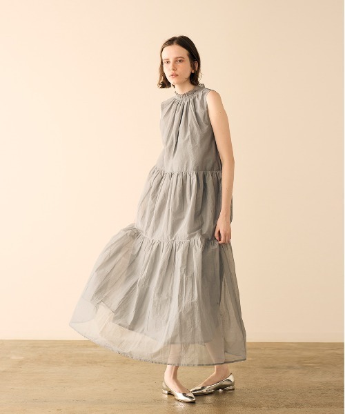 Marilyn Moon（マリリンムーン）の「sheer starched cotton gather dress（ワンピース・レディース・ブラック/オフホワイト・FREE）」の9枚目の写真