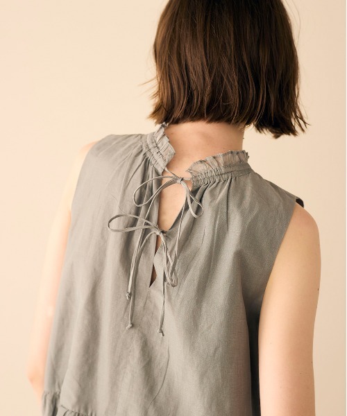 Marilyn Moon（マリリンムーン）の「sheer starched cotton gather dress（ワンピース・レディース・ブラック/オフホワイト・FREE）」の13枚目の写真