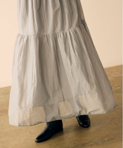 Marilyn Moon（マリリンムーン）の「sheer starched cotton gather dress（ワンピース・レディース・ブラック/オフホワイト・FREE）」の14枚目の写真