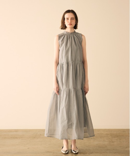 Marilyn Moon（マリリンムーン）の「sheer starched cotton gather dress（ワンピース・レディース・ブラック/オフホワイト・FREE）」の15枚目の写真