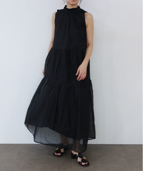 Marilyn Moon（マリリンムーン）の「sheer starched cotton gather dress（ワンピース・レディース・ブラック/オフホワイト・FREE）」の19枚目の写真