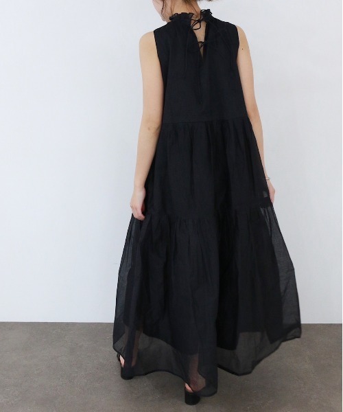 Marilyn Moon（マリリンムーン）の「sheer starched cotton gather dress（ワンピース・レディース・ブラック/オフホワイト・FREE）」の20枚目の写真
