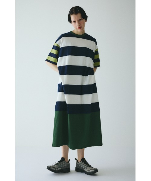 ヘリンドットサイCut relax dress　カットリラックスドレス　グリーン Cut relax dress カットリラックスドレス（ワンピース）｜HeRIN