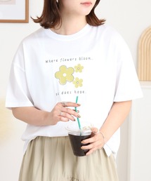 BRODIAEA フラワープリント半袖Tシャツ