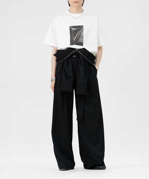 LAPIIS(ラピス)の「FABRIC FRAME T-SHIRT(Tシャツ/カットソー・メンズ・ホワイト/グレー・LARGE/MEDIUM)」の3枚目の写真