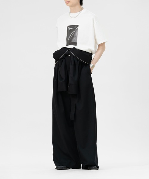 LAPIIS(ラピス)の「FABRIC FRAME T-SHIRT(Tシャツ/カットソー・メンズ・ホワイト/グレー・LARGE/MEDIUM)」の4枚目の写真