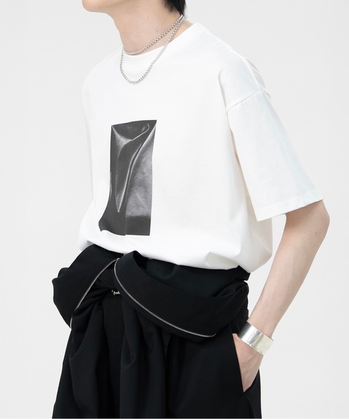 LAPIIS(ラピス)の「FABRIC FRAME T-SHIRT(Tシャツ/カットソー・メンズ・ホワイト/グレー・LARGE/MEDIUM)」の11枚目の写真