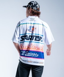 【STARTER GOLF】スターターゴルフ ロゴファイヤーパターンモックネック半袖Tシャツ SG-123002