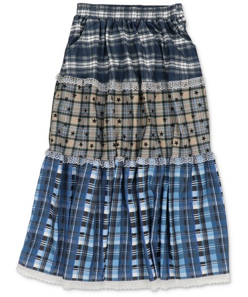 SPINNS（スピンズ）の「レトロな雰囲気が可愛い☆彡つぎはぎチェックロングスカート（スカート・レディース・ブラック/グリーン/ネイビー・ONESIZE）」の18枚目の写真