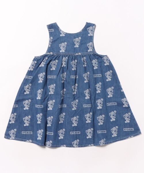 HYSTERIC MINI(ヒステリックミニ)の「ANGEL MINIライトオンデニム ジャガード ワンピース(ワンピース・キッズ・インディゴブルー・MEDIUM)」の2枚目の写真