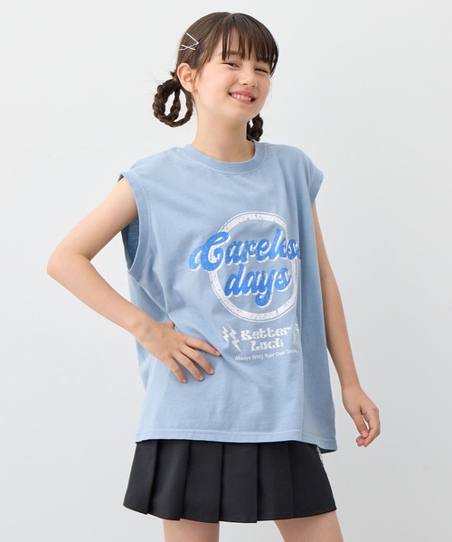 BISKEE（ビスキー）の「ノースリーブピグメントＴシャツ（Tシャツ/カットソー・キッズ・サックスブルー/グレー・140cm/150cm/160cm）」の14枚目の写真