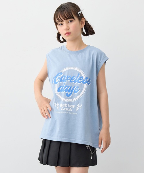 BISKEE（ビスキー）の「ノースリーブピグメントＴシャツ（Tシャツ/カットソー・キッズ・サックスブルー/グレー・140cm/150cm/160cm）」の15枚目の写真