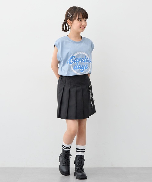BISKEE（ビスキー）の「ノースリーブピグメントＴシャツ（Tシャツ/カットソー・キッズ・サックスブルー/グレー・140cm/150cm/160cm）」の18枚目の写真
