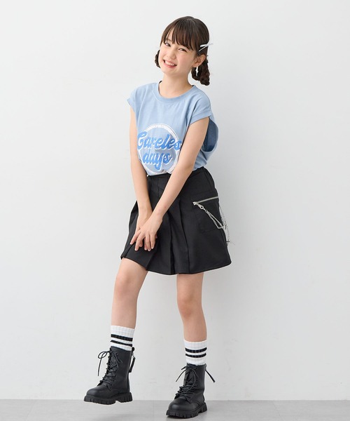 BISKEE（ビスキー）の「ノースリーブピグメントＴシャツ（Tシャツ/カットソー・キッズ・サックスブルー/グレー・140cm/150cm/160cm）」の17枚目の写真