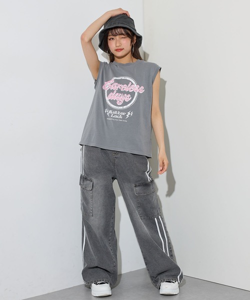 BISKEE（ビスキー）の「ノースリーブピグメントＴシャツ（Tシャツ/カットソー・キッズ・サックスブルー/グレー・140cm/150cm/160cm）」の10枚目の写真
