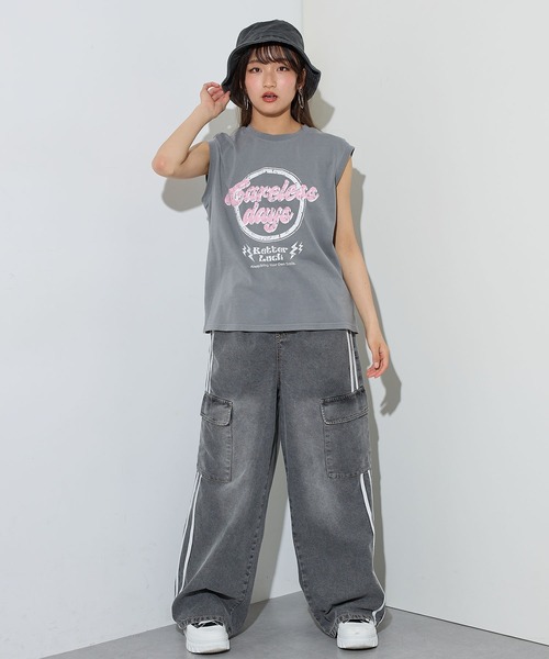 BISKEE（ビスキー）の「ノースリーブピグメントＴシャツ（Tシャツ/カットソー・キッズ・サックスブルー/グレー・140cm/150cm/160cm）」の12枚目の写真