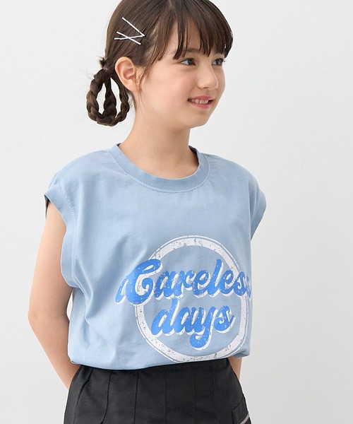 BISKEE（ビスキー）の「ノースリーブピグメントＴシャツ（Tシャツ/カットソー・キッズ・サックスブルー/グレー・140cm/150cm/160cm）」の13枚目の写真