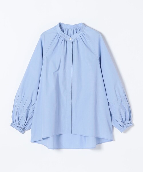 quaranciel(カランシエル)の「quaranciel:〈洗濯機可能〉REPREVE バンドカラー ギャザー パフ シャツ ブラウス(シャツ/ブラウス・レディース・ブラウン/ホワイト/ライトブルー・ONE SIZE)」の10枚目の写真