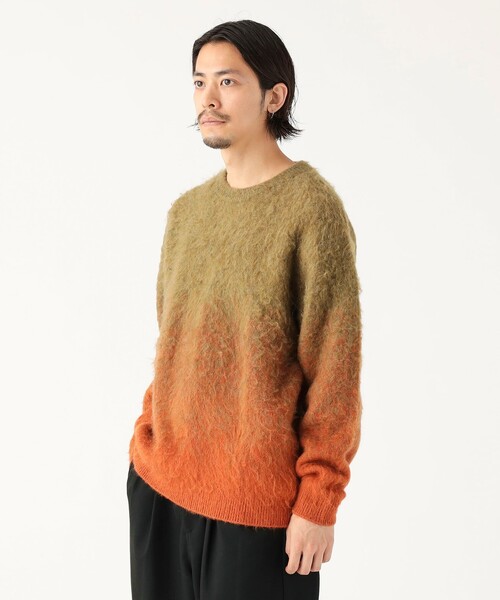 B:MING by BEAMS（ビーミングバイビームス）の「グラデーション シャギー ニット（ユニセックス）（ニット/セーター・メンズ・ブルー/オリーブ・S/M/L/XL）」の4枚目の写真