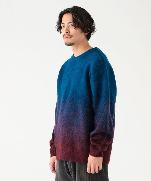 B:MING by BEAMS（ビーミングバイビームス）の「グラデーション シャギー ニット（ユニセックス）（ニット/セーター・メンズ・ブルー/オリーブ・S/M/L/XL）」の6枚目の写真