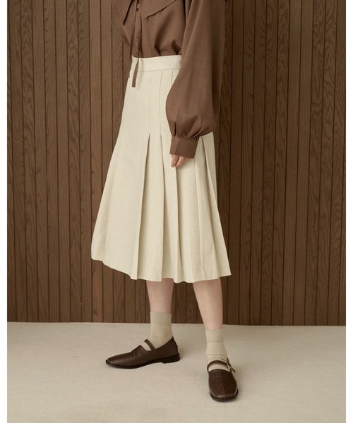 moi tytto（モイテュット）の「ミディ丈セットスカート（スカート・レディース・オレンジ/ナチュラル/ブラウン/チェック・MEDIUM/SMALL）」の2枚目の写真