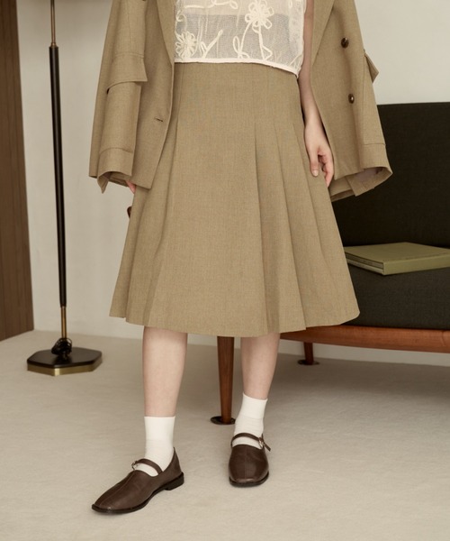 moi tytto（モイテュット）の「ミディ丈セットスカート（スカート・レディース・オレンジ/ナチュラル/ブラウン/チェック・MEDIUM/SMALL）」の5枚目の写真