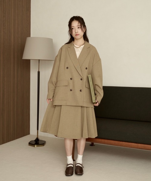 moi tytto（モイテュット）の「ミディ丈セットスカート（スカート・レディース・オレンジ/ナチュラル/ブラウン/チェック・MEDIUM/SMALL）」の6枚目の写真