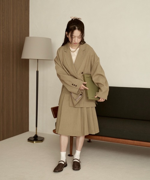 moi tytto（モイテュット）の「ミディ丈セットスカート（スカート・レディース・オレンジ/ナチュラル/ブラウン/チェック・MEDIUM/SMALL）」の7枚目の写真